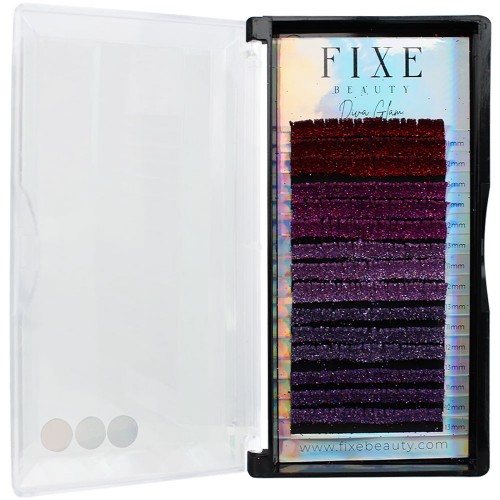 Fixe Diva Glam Glitter Lashes - Pink/Purple / 0.15 / C / Mix