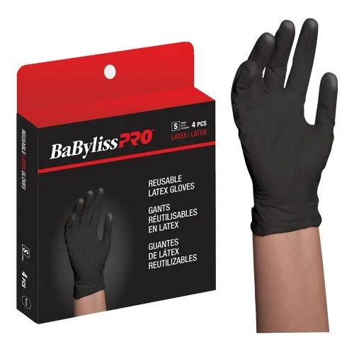 Babyliss PRO Reusable Latex Gloves 4pk - Small