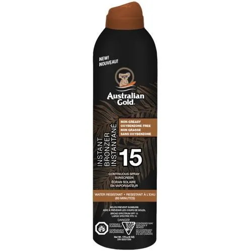 Australian Gold Continuous Spray Sunscreen With Bronzer 6oz - SPF