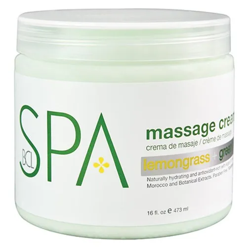 BCL Spa Lemongrass & Green Tea Massage Cream - 16oz