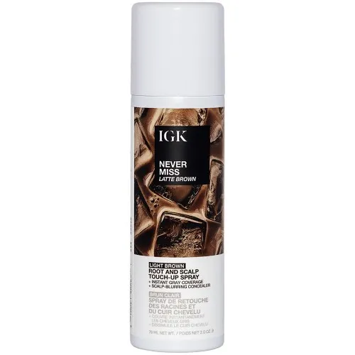 IGK Never Miss Root Touch Spray Latte Brown 2oz