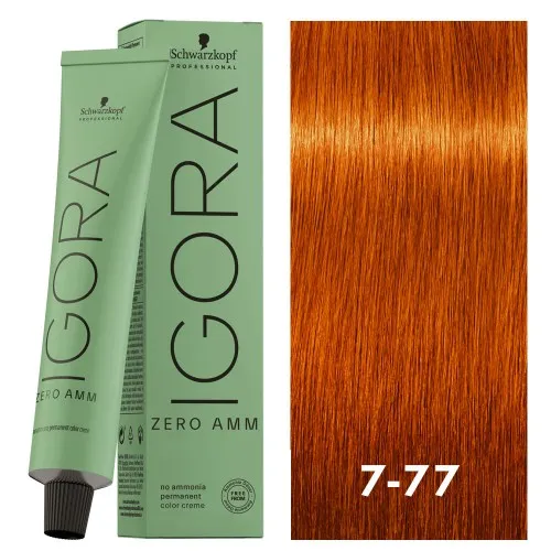 Igora Zero AMM 7-77 Med Blonde Copper Extra 2oz